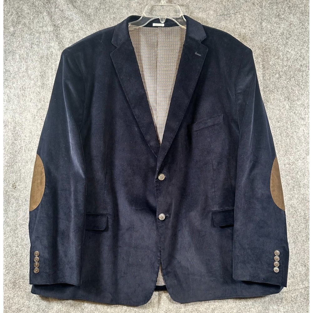 Saddlebred Corduroy Sport Coat Blazer Navy Old Money Preppy Mens 56R Heritage